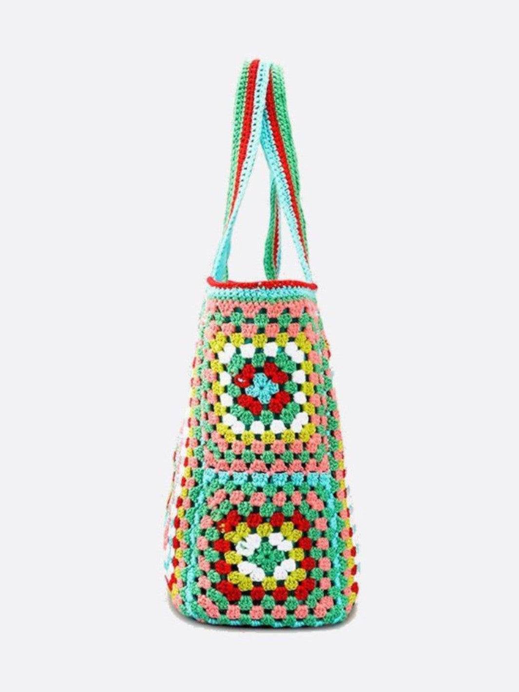 Bolso grande de algodón y crochet
