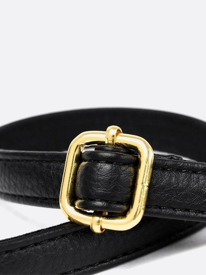 Bolso de hombro de piel granulada