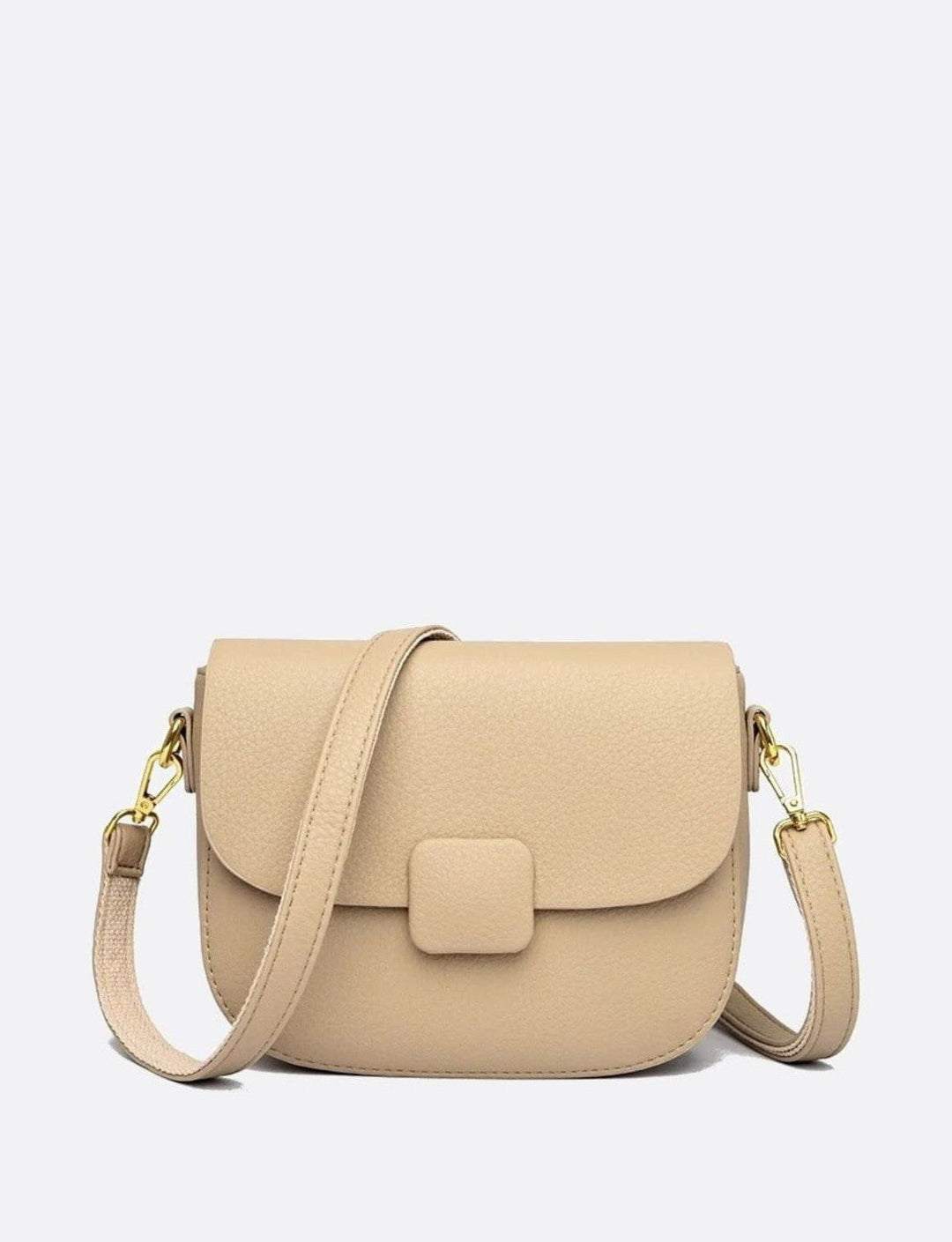Sac bandoulière cuir grainé beige amande