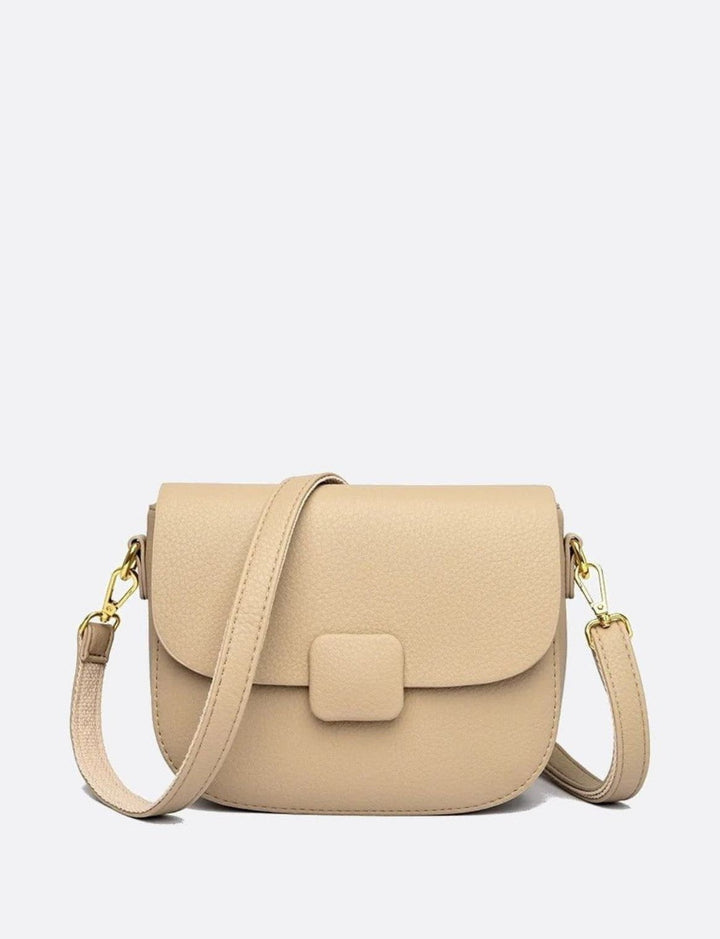 Sac bandoulière cuir grainé beige amande