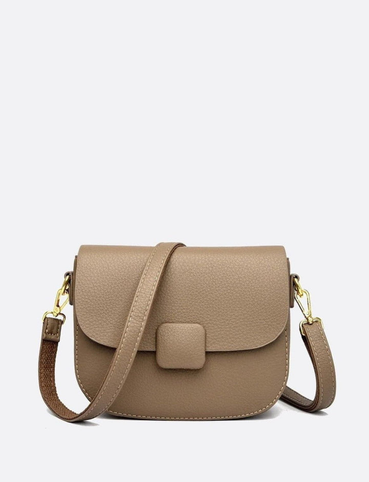 Sac bandoulière cuir grainé marron clair