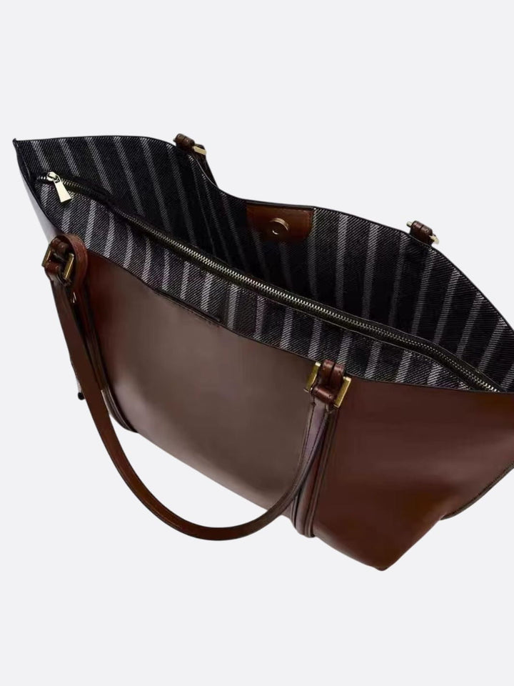Bolso shopper de piel lisa