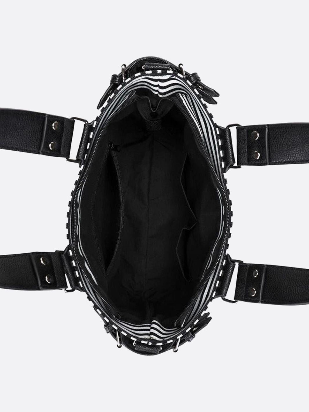 Bolso tote blanco y negro