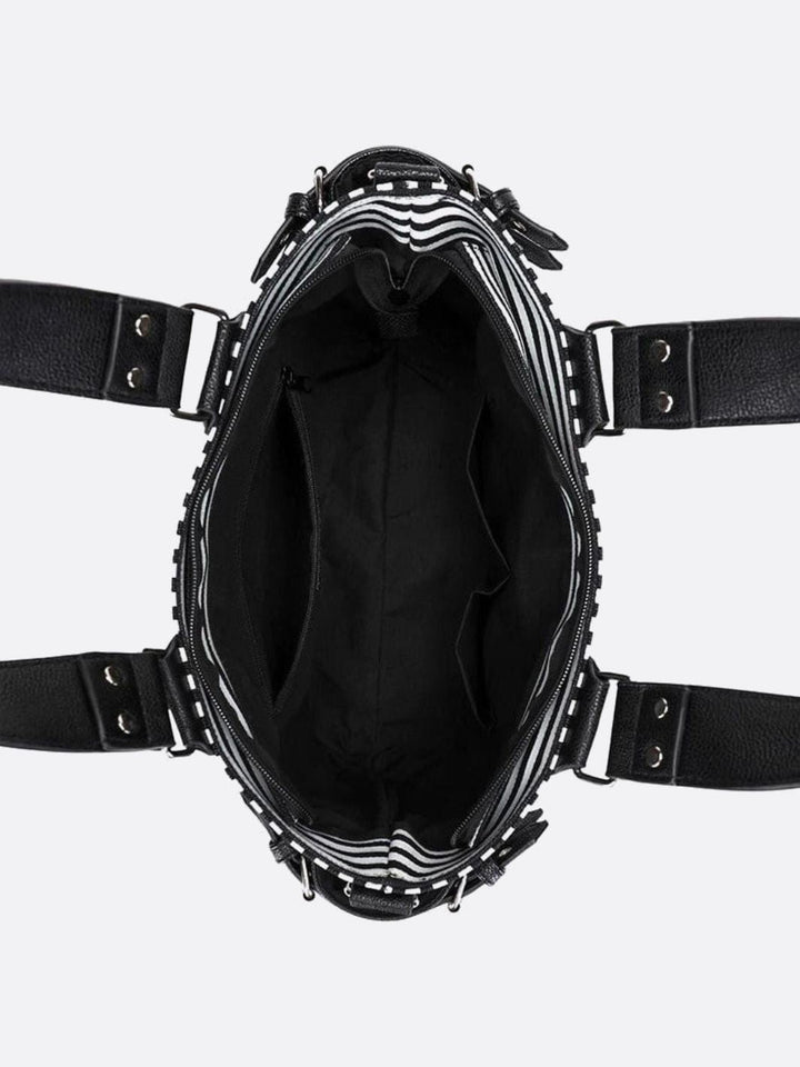 Bolso tote blanco y negro