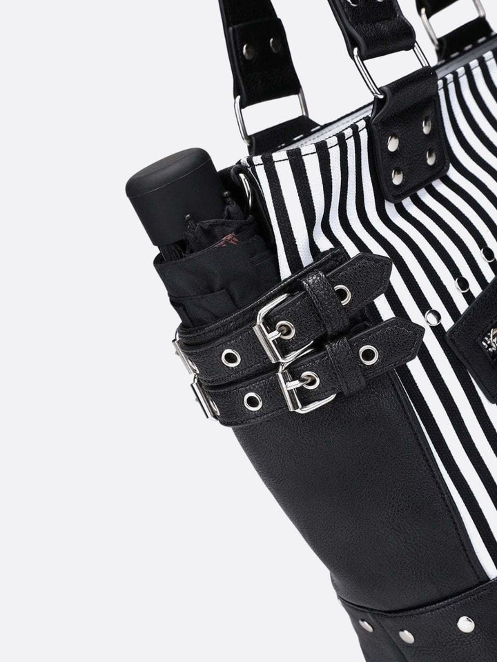 Bolso tote blanco y negro