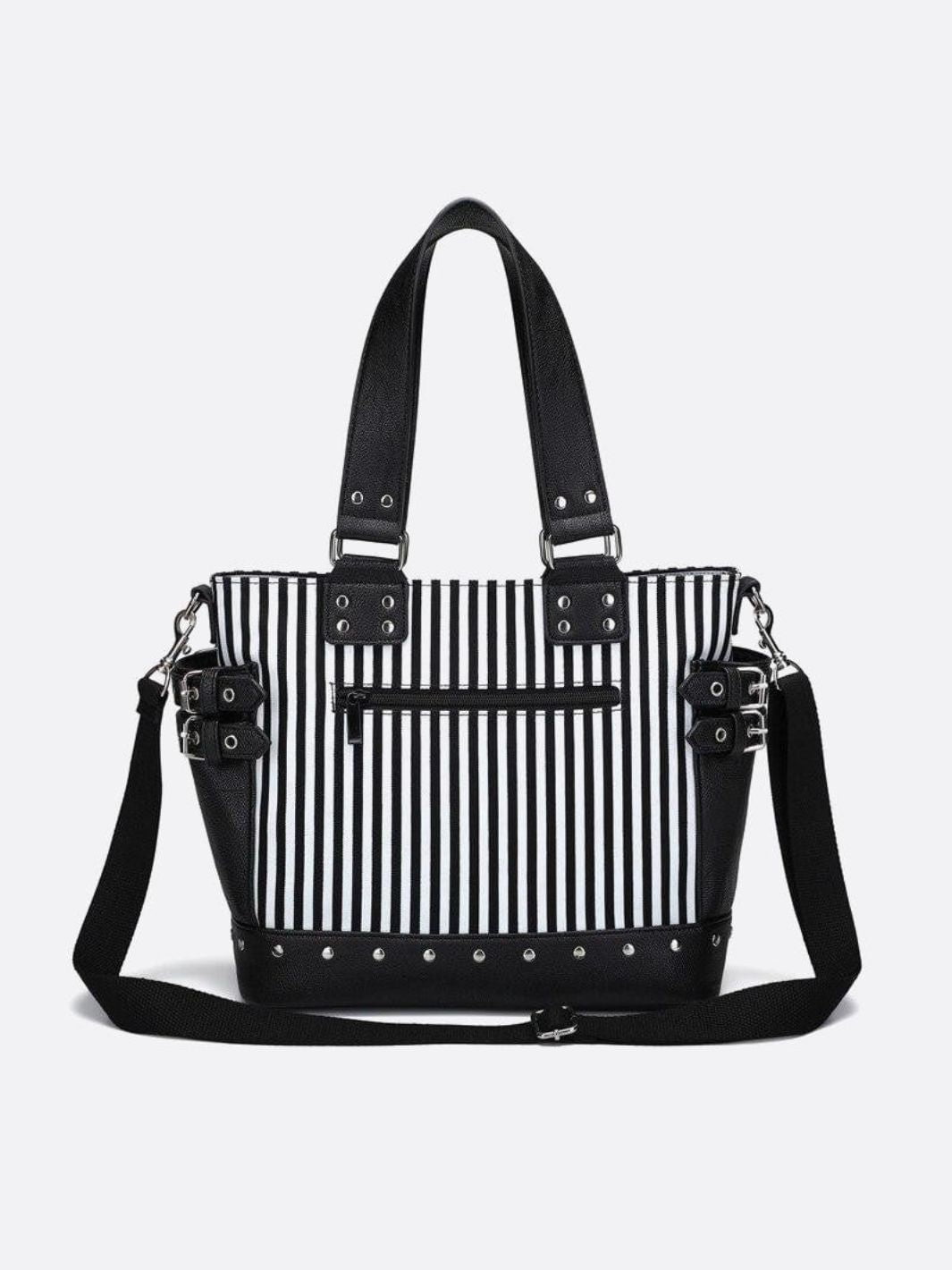Bolso tote blanco y negro