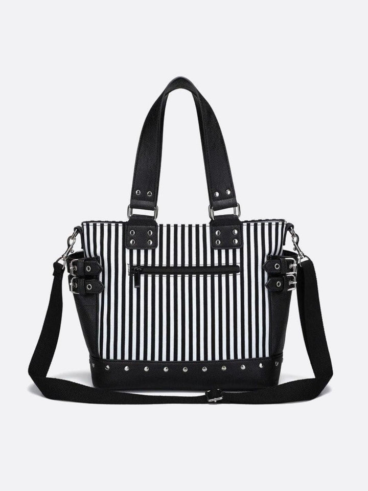 Bolso tote blanco y negro