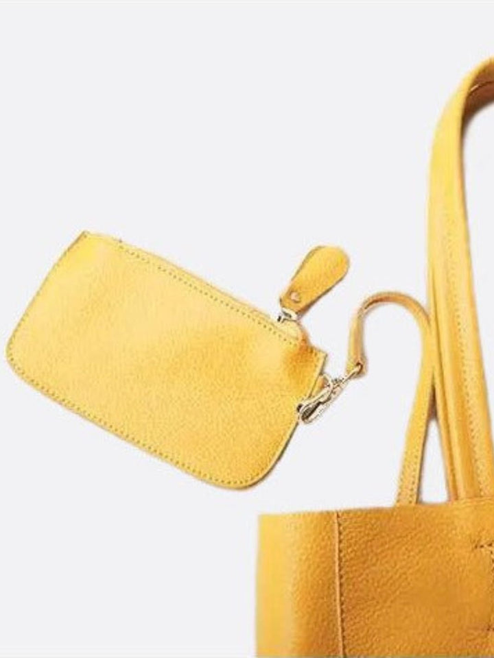Bolso shopper vertical de piel