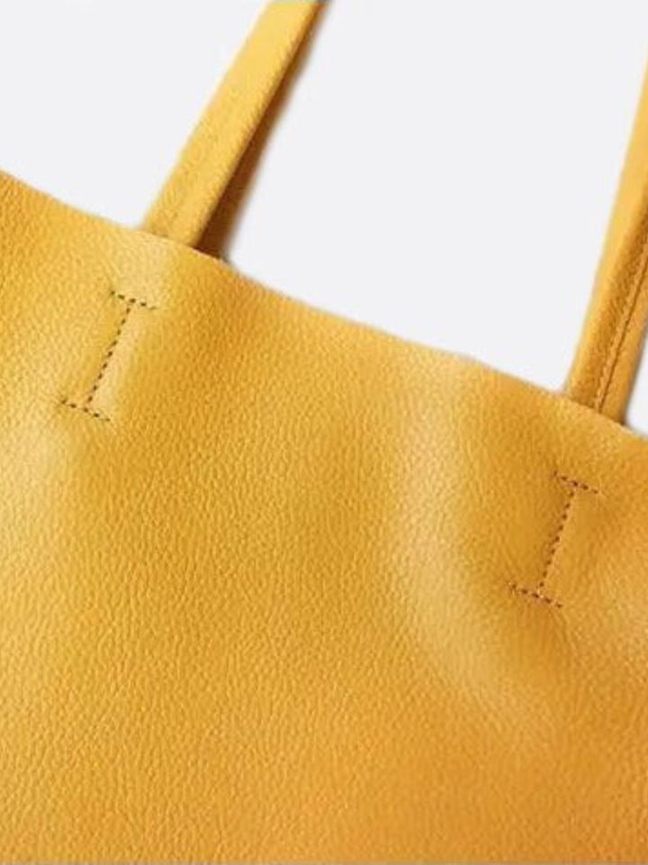 Bolso shopper vertical de piel