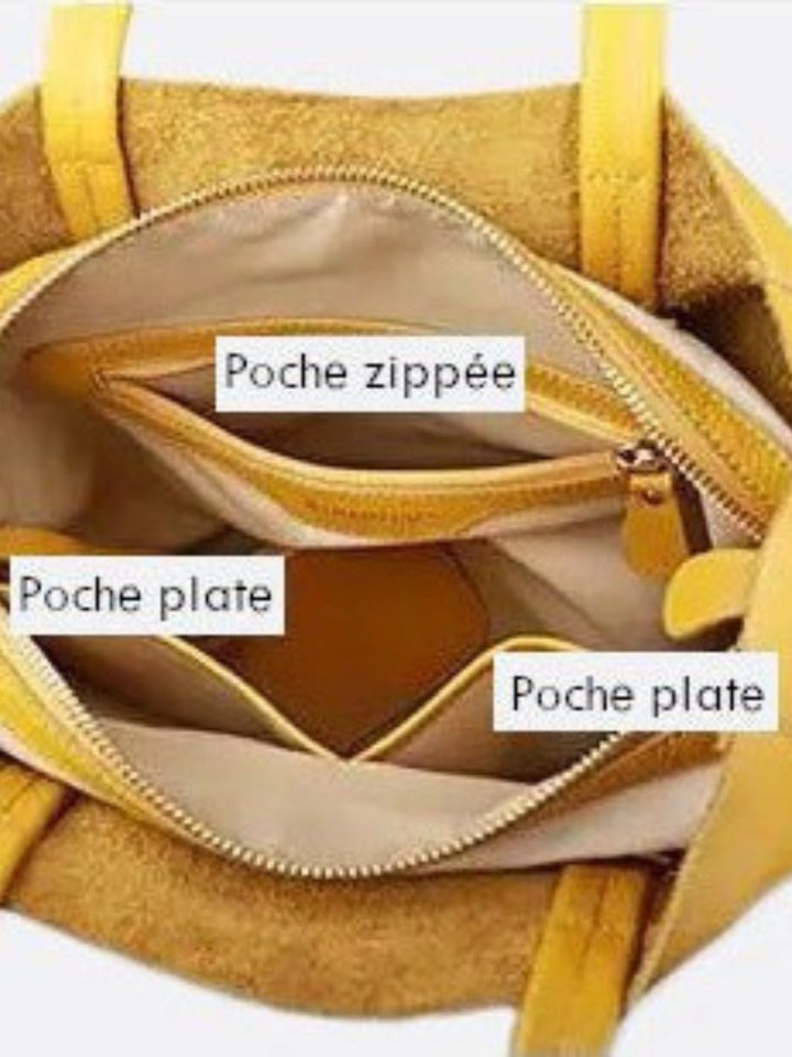 Bolso shopper vertical de piel