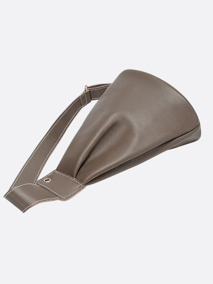 Bolso bandolera ancho de piel