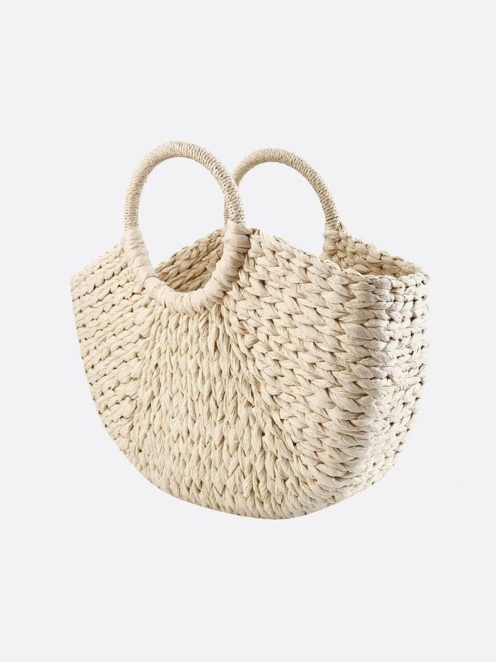 Sac panier osier blanc